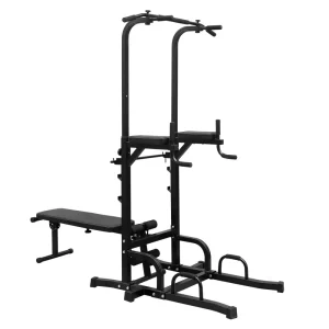 Power Tower Dip Station with Bench Pull Up Bar