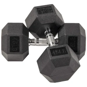 Rubber Encased Hex Dumbbells,