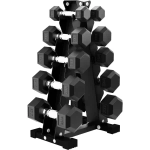 Rubber Hex Dumbbell Weights Set